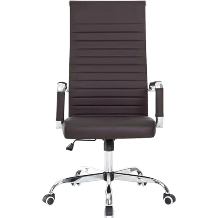 BAKAJI bürostuhl, Stahl, PU-Leder, braun, 65x109-119 cm – Bild 4