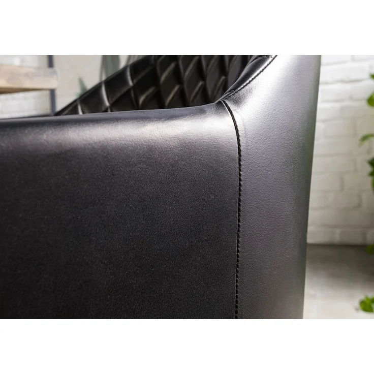 Stuhl Echtleder 55x59x76 schwarz IRON LABEL #17 – Bild 5