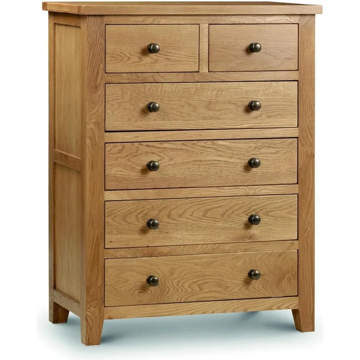 Julian Bowen Marlborough 4 + 2 Kommode, Eiche, gewachst