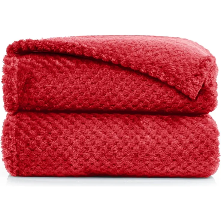 DecoKing Kuscheldecke 70x150 cm rot Decke Microfaser Wohndecke Tagesdecke Fleece weich sanft kuschelig skandinavischer Stil Henry