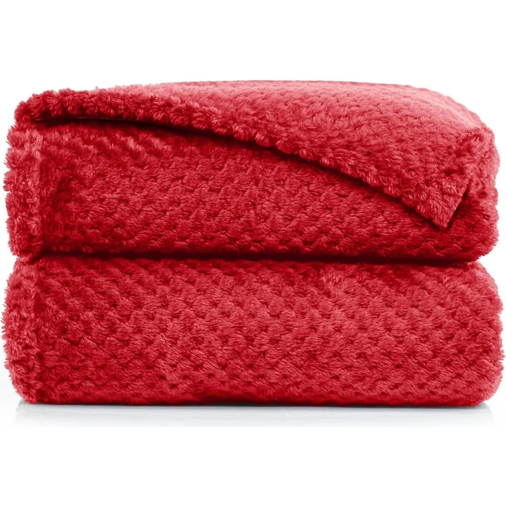 DecoKing Kuscheldecke 70x150 cm rot Decke Microfaser Wohndecke Tagesdecke Fleece weich sanft kuschelig skandinavischer Stil Henry