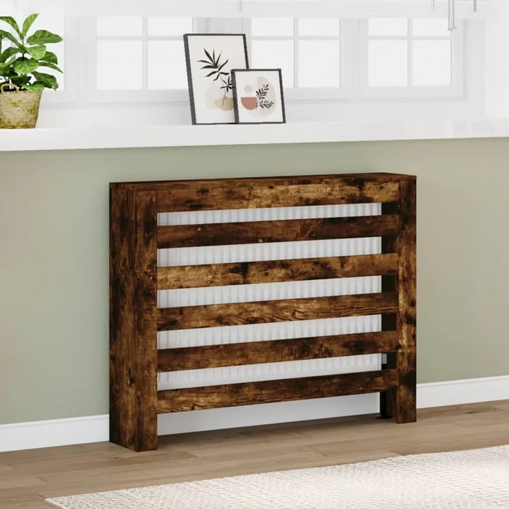 vidaXL Heizkörperverkleidung Räuchereiche 104x20x82 cm Holzwerkstoff 852694 – Bild 1