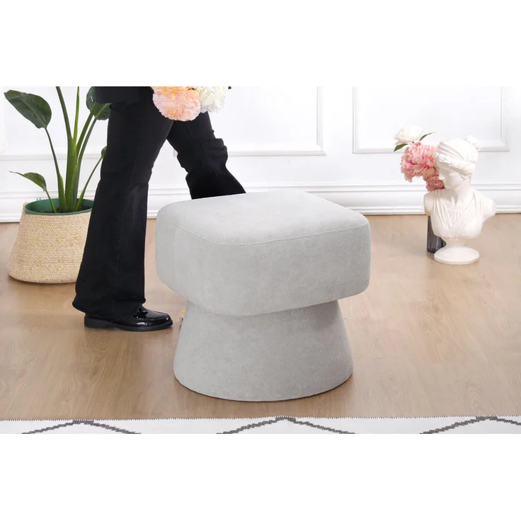 Hanah Home 'Mullin - Grey' Pouffe, Grau, 45 x 42 x 45 cm – Bild 4