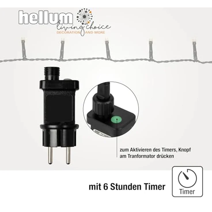 hellum Lichterkette außen 400 LED bernstein, LED Lichterkette mit Timer, für Weihnachtsbaum Beleuchtung 39,9m beleuchtete Länge – Bild 5