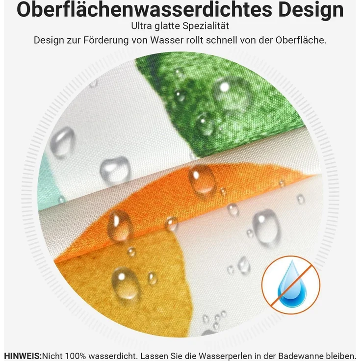 Duschvorhang Antischimmel Textil Bunter Baum 200x200cm wasserabweisend – Bild 2