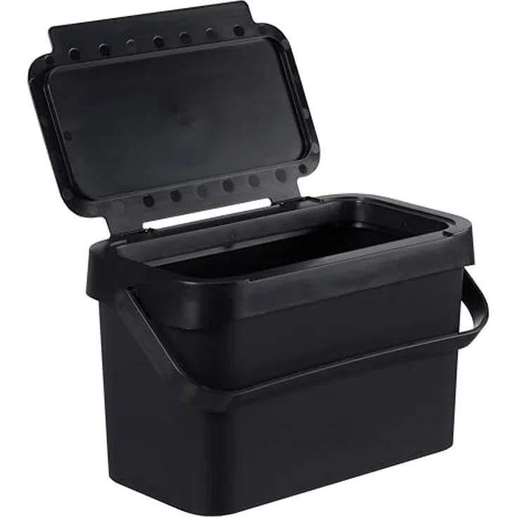 smartstore Bio-Abfallbehälter Collect Biowaste schwarz 5 Liter Bioabfallbehälter Eimer mit Griff und Haltering - 1 Stück (320165) – Bild 3