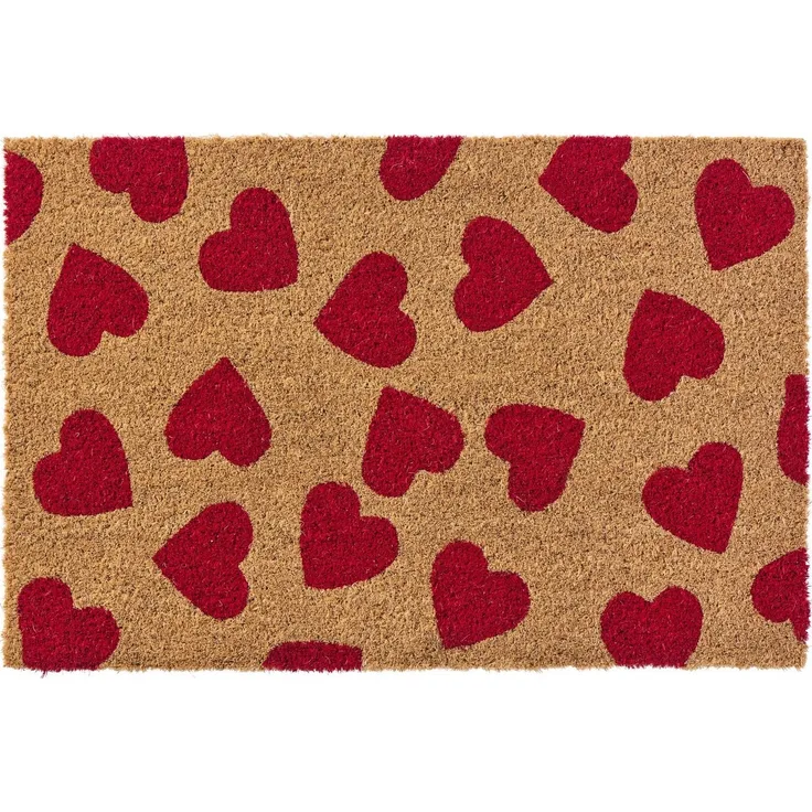 Ib Laursen - Fußmatte Türmatte Fußabtreter Rote Herzen Kokos PVC 2859-00