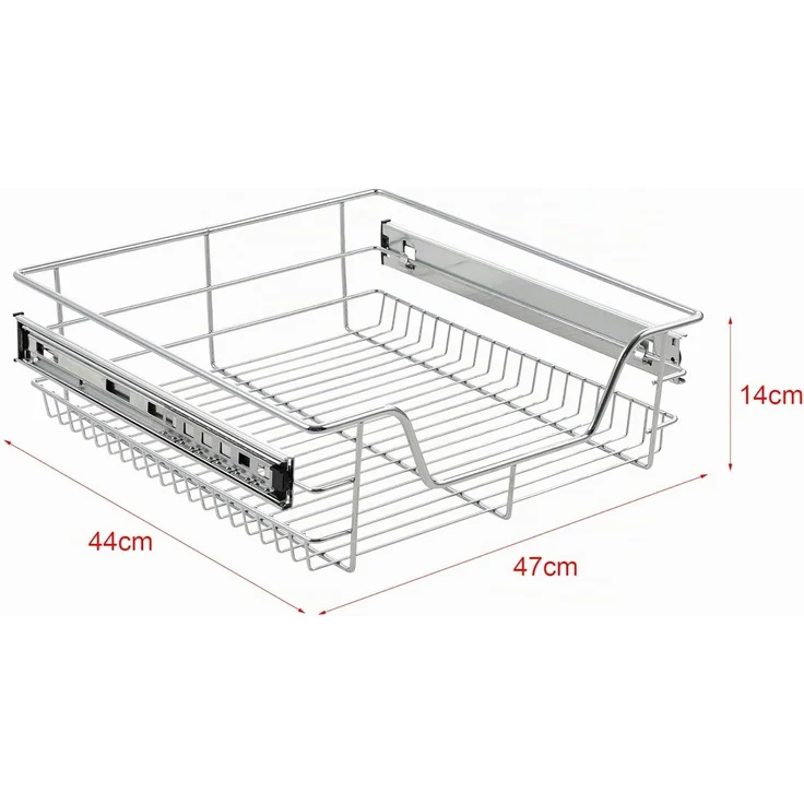 2er-Set Teleskopschublade 47x44x14 cm Stahl Silber [en. casa] – Bild 5