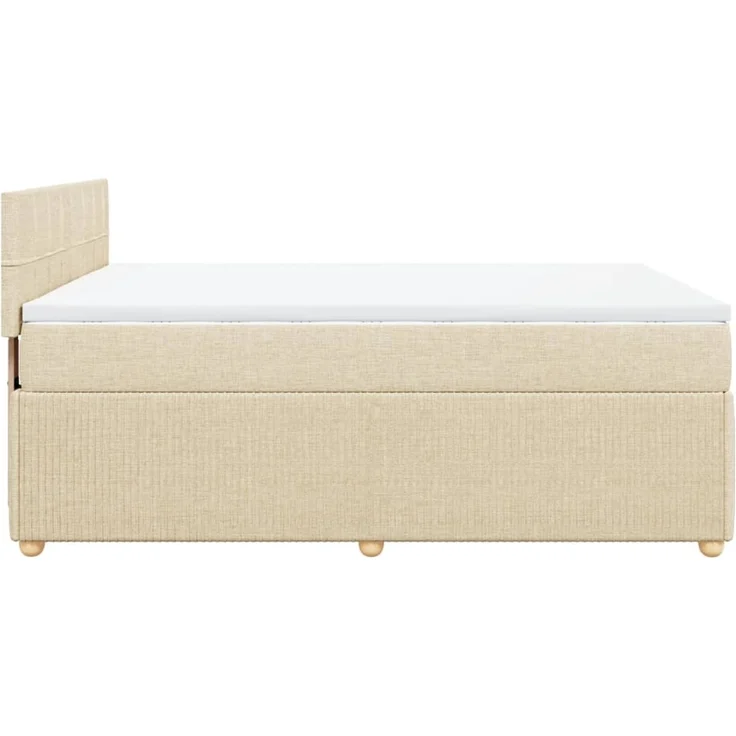 vidaXL Boxspringbett mit Matratze Creme 140x190 cm Stoff 3289756 – Bild 7