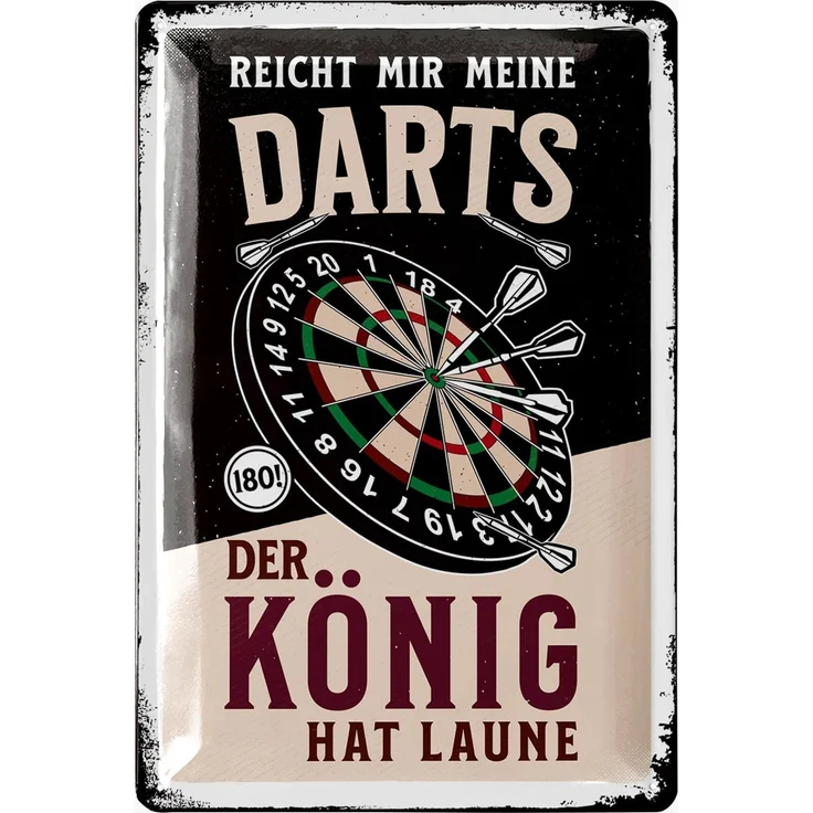 LANOLU Blechschild Der Dart König - 20x30cm – Metall – Mehrfarbig – 20174 – Bild 1
