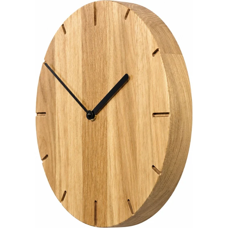 Natuhr Wanduhr W8002 Solide Quarzwanduhr aus Massivholz Eiche – Eiche natur – 30 × 30 × 4 cm – Bild 2