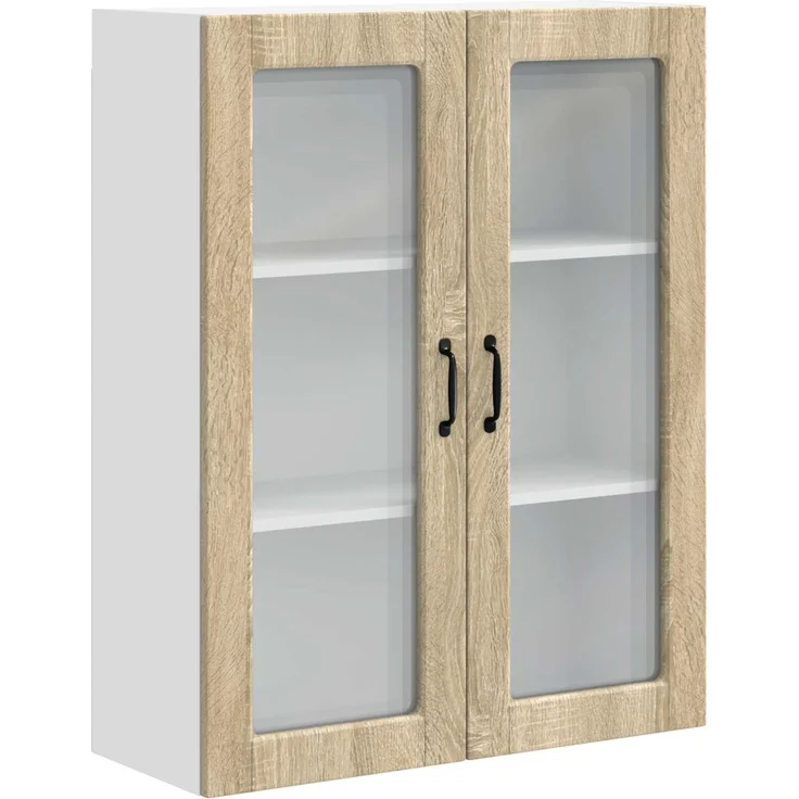 vidaXL Wandglas-Schrank PORTO Sonoma-Eiche 80 x 31 x 100 cm 885507 – Bild 2