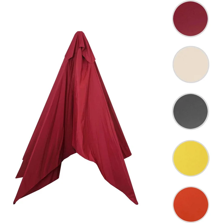 Ersatz-Bezug für Sonnenschirm Florida, Sonnenschirmbezug Ersatzbezug, Ø 3,5m Polyester 8 Streben ~ bordeaux – Bild 7