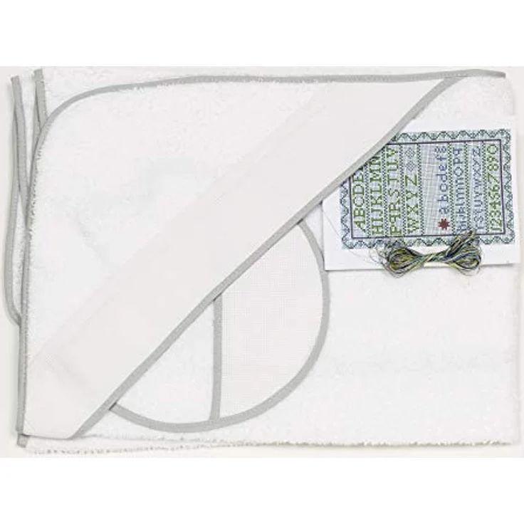 Ti TIN |2er Pack- Baby-Badehandtuch mit Kapuze + Lätzchen zum Besticken, 100x100 cm | 100% Baumwolle, sehr weicher Frottee-Stoff, DIY, Farbe weiß – Bild 2