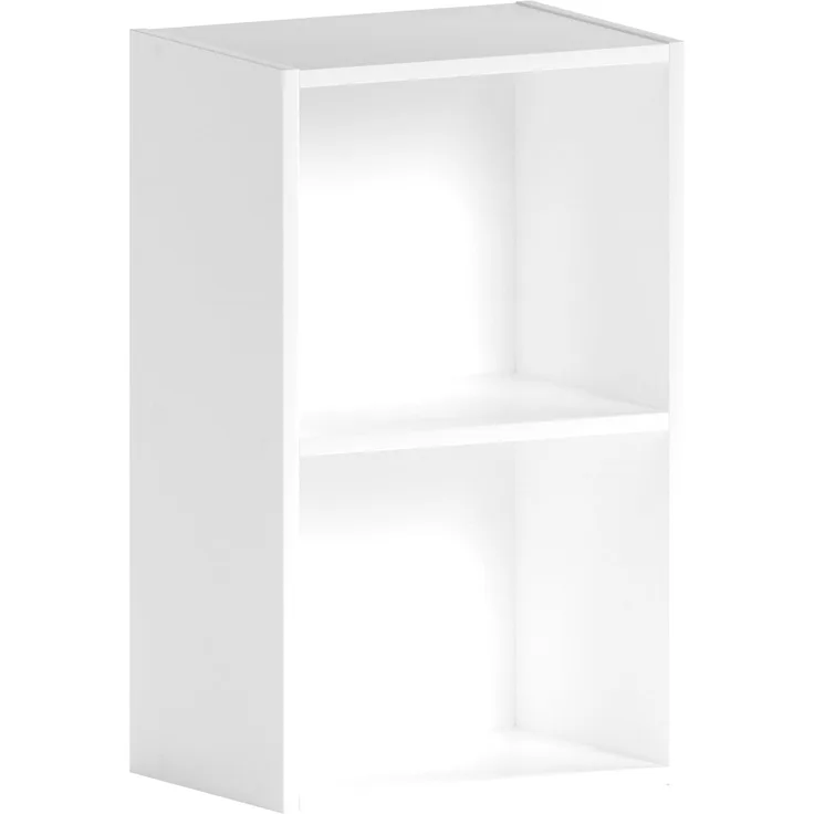 Vida Designs Oxford Bücherregal mit 2 Ebenen, würfelförmig, weiß, Holz-Regaleinheit für Büro, Wohnzimmermöbel