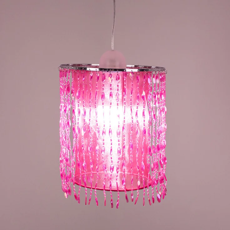 RGB LED Hängeleuchte, Kristalle pink, App-/Sprachsteuerung – Bild 4