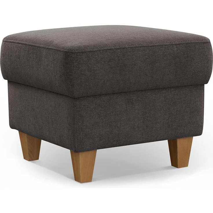 CAVADORE Stauraum-Hocker Wyk / Polsterhocker im Landhausstil, als Beistellhocker oder Fußhocker / 58 x 48 x 58 / Chenille, Braun – Bild 4