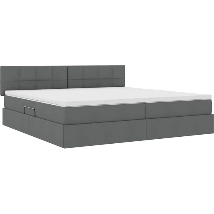 vidaXL LED-Speicherbett mit Matratze Dunkelgrau 200 x 200 cm Stoff 3371167 – Bild 6