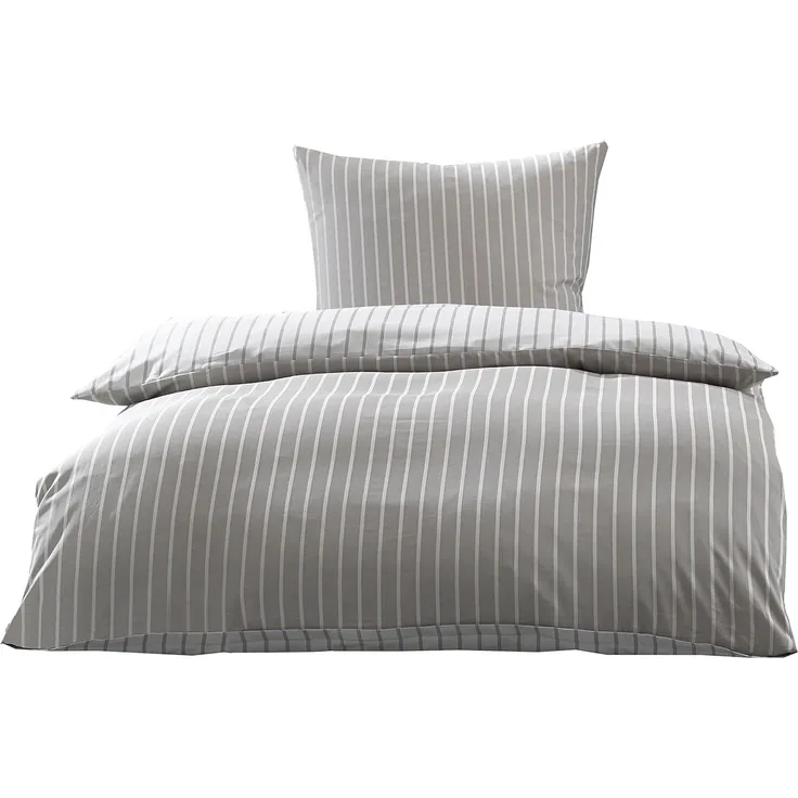 Bettwaesche-mit-Stil Damast Mako-Satin Wendebettwäsche braun Garnitur 140x200 + 70x90