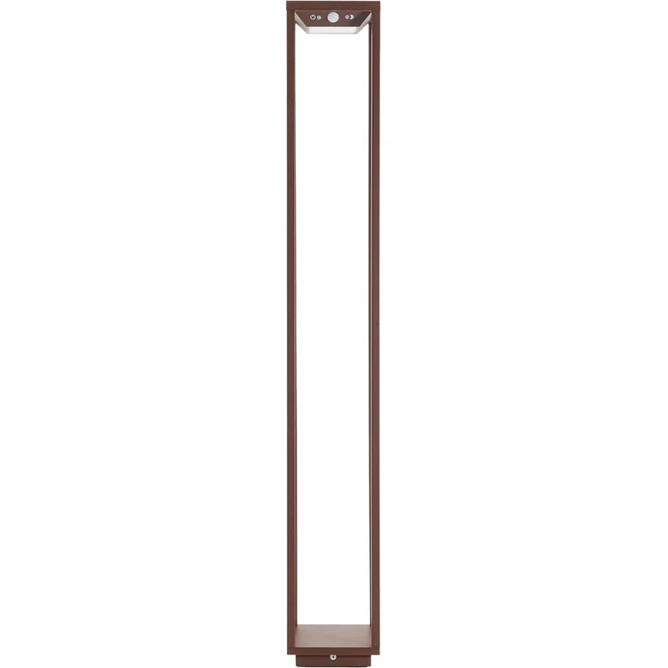 Zafferano, Home Solar Lampe, Kabellose Stehleuchte mit Solarpanel und Bewegungssensor, für den Außenbereich Geeignet, Dimmer, 3000 K, Höhe 100 cm, Farbe Corten
