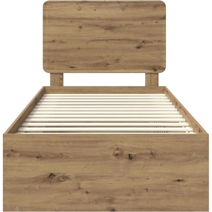 vidaXL Bettrahmen mit Kopfteil Kunsthandwerk Eiche 100 x 200 cm 3412532 – Bild 6
