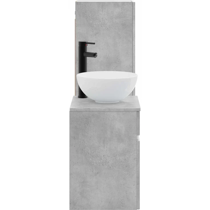 vidaXL Badezimmerschrank-Set 2 stk. Betongrau 33 x 34,5 x 100 cm 3406136 – Bild 4