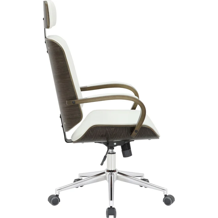 DELUKE® Bürostuhl Chefsessel KINGO Grau - 118x70x70, Weiß/Grau Kunstleder Metall Gestell ergonomische Bürostühle Homeoffice Stuhl mit Rollen – Bild 3