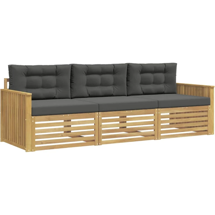 vidaXL Outdoor-Sofagarnitur 3 stk. 3-Sitzer Weiß und Anthrazit 3389962 – Bild 2