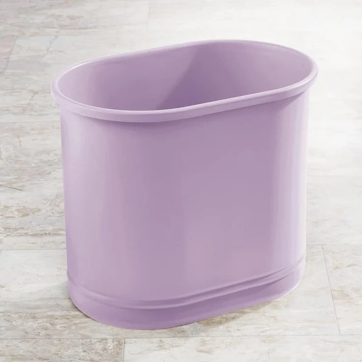 Mülleimer Abfalleimer Papierkorb Metall lila Bad Büro 30 cm rostfrei mDesign – Bild 1