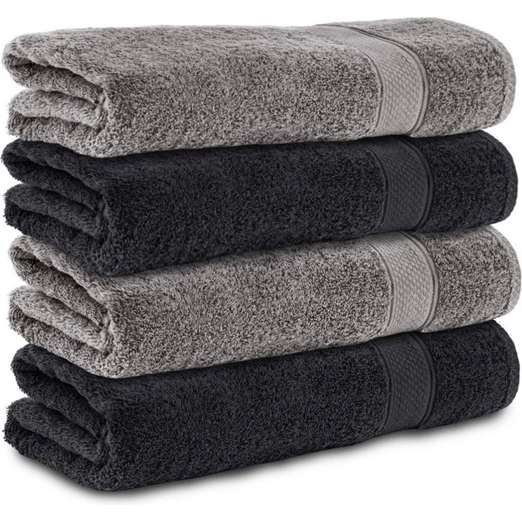 Komfortec Badetücher 100% Baumwolle, 470 g/m², Frottee (4-St), Handtücher 70x140 cm Set, Weich – Bild 1