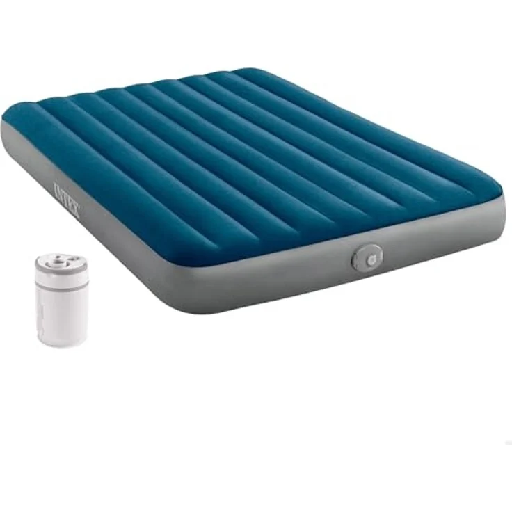 INTEX INTEX Luftbett mit Pumpe 152 x 203 x 25 cm Dunkelblau und Grau 42035639 – Bild 1