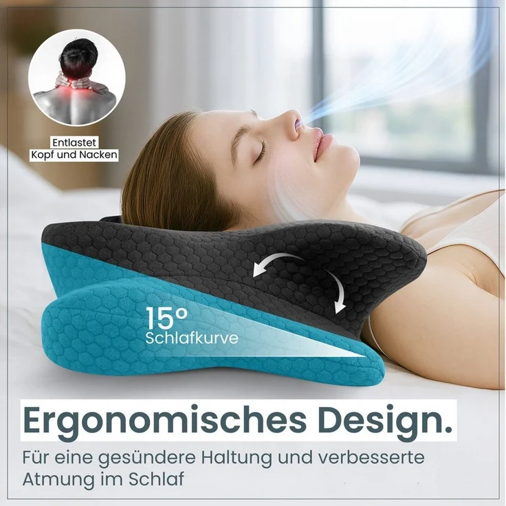 Gentle North Nackenstützkissen Orthopädisches Nackenstützkissen aus hochwertigem Memory Foam – Bild 3