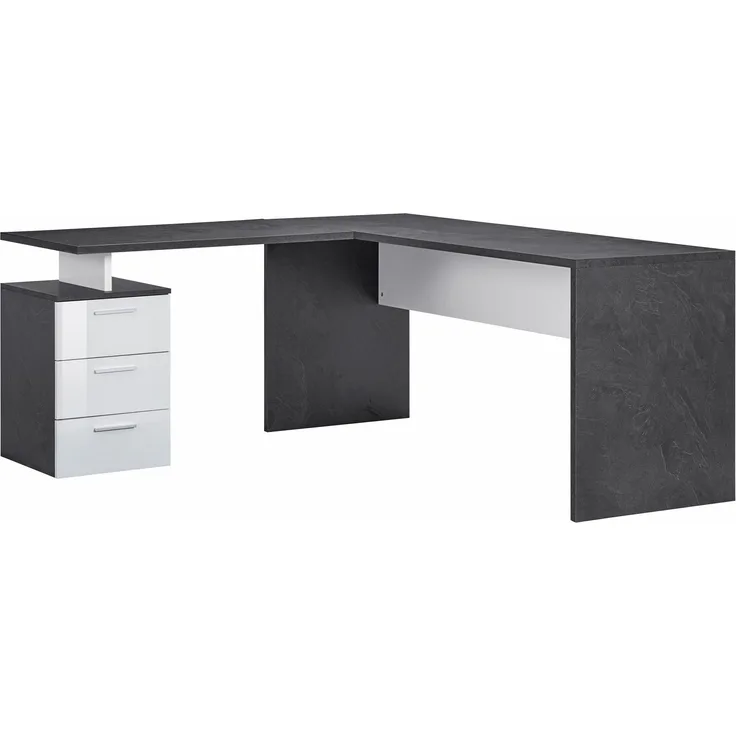 Schreibtisch >Novara< in Schiefer - 160x75x180cm (BxHxT)