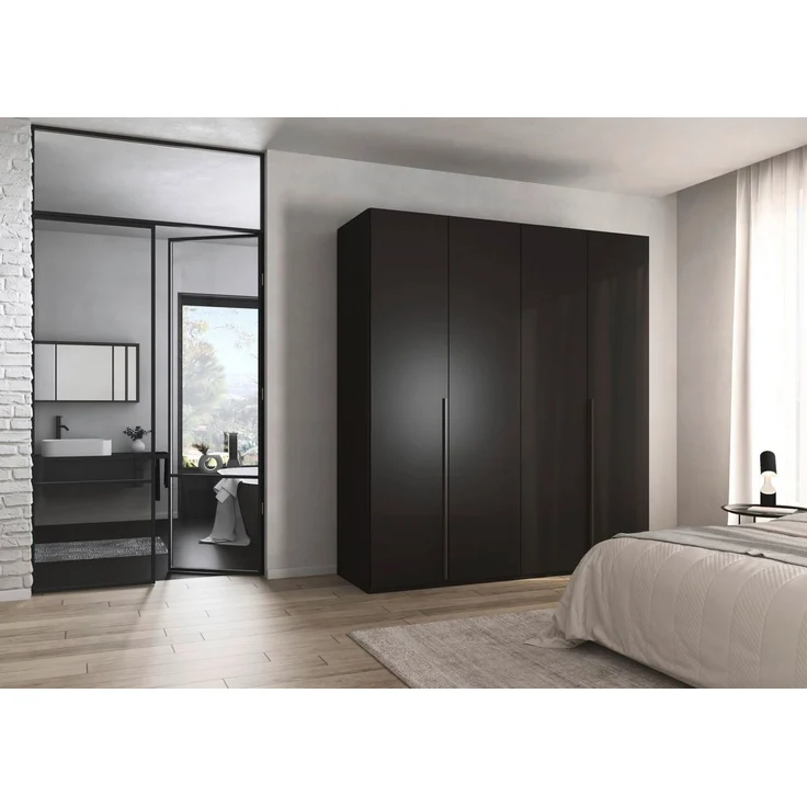 rauch Kleiderschrank Drehtürenschrank Schrank Garderobe Wäscheschrank BESTSELLER MONTCLAR (3 Ausstattungen BASIC/CLASSIC/PREMIUM (SOFT-CLOSE), Breiten 201-400 cm) Front in Glas/Hochglanz/Dekor/Grauspiegel in 5 Breiten MADE IN GERMANY – Bild 1