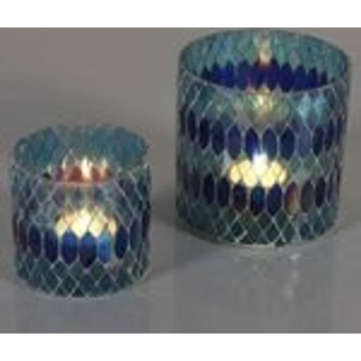 Marokkanisches Mosaik Windlicht Rayan Dunkelblau M – Bild 8