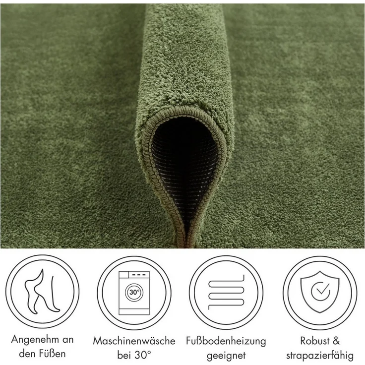 Andiamo Teppich Arezzo, rechteckig, Höhe: 16 mm, Uni Farben, weicher Flor, waschbar, ideal im Wohnzimmer & Schlafzimmer – Bild 2