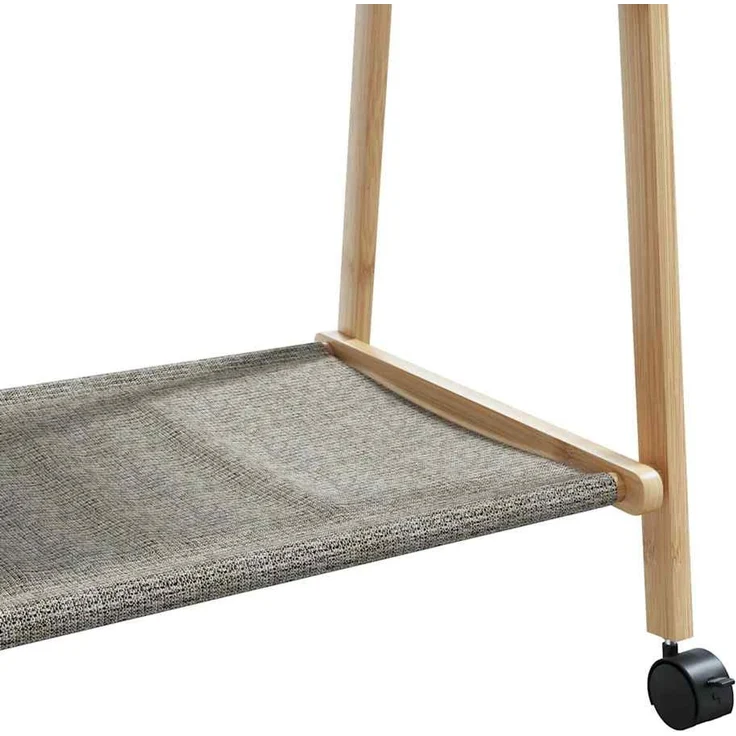 vidaXL Kleiderständer mit Ablagen und Rollen 132x45,5x155,5 cm Bambus 4008913 – Bild 8
