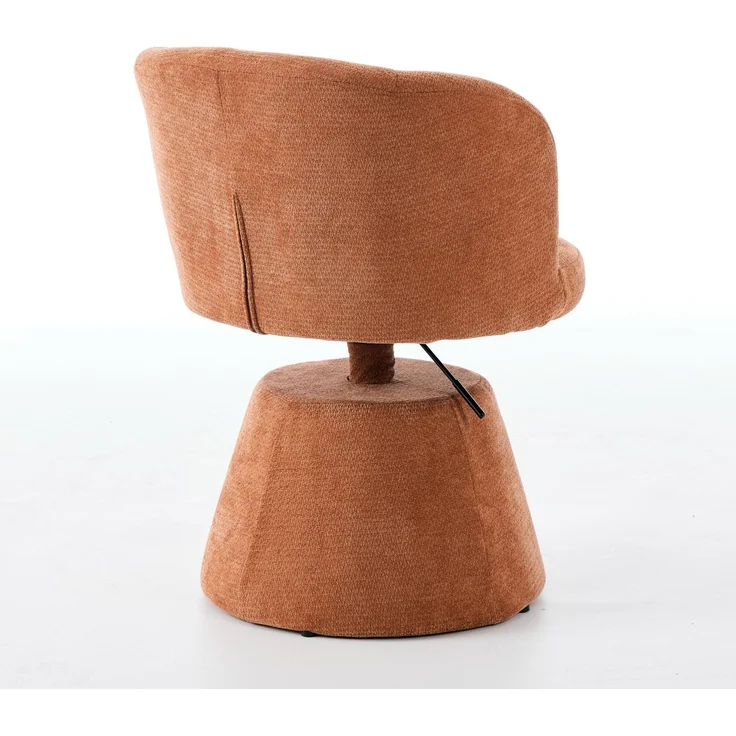 Höhenverstellbarer, um 360° drehbarer Barhocker, moderner, runder Esszimmerstuhl mit Chenille-Bezug, ergonomischer Akzentstuhl für Schlafzimmer, Kücheninsel und Bar, Einzelpackung, Terrakotta & Orange, DE1878OG – Orange – 57,5 ​​x 60 x 92,5 cm – YOUDENOVA – Bild 6