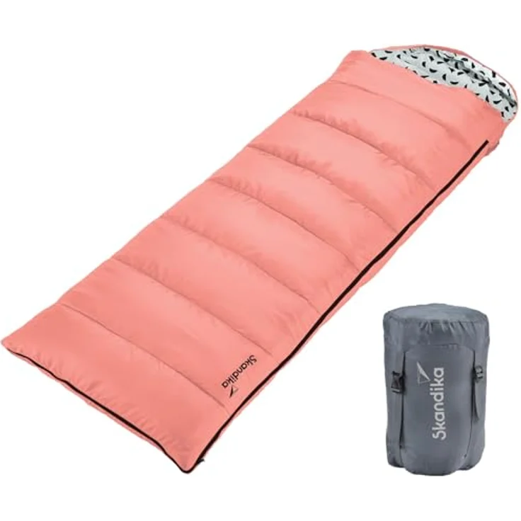 Skandika Deckenschlafsack Iceland Salmon, 3 Jahreszeiten, 220 x 80 cm, Schlafsack, Camping Schlafsäcke – Bild 2