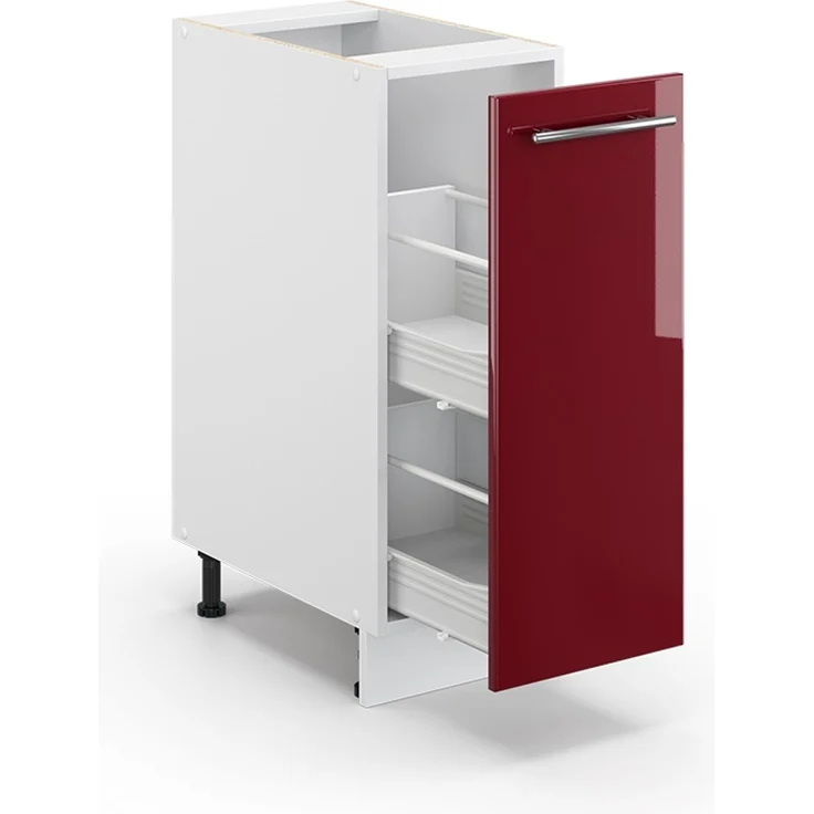 Midischrank Fame-Line Bordeaux Hochglanz 30 x 82 cm ohne Arbeitsplatte Vicco – Bild 2