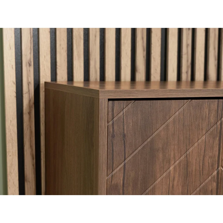 TV-Lowboard Xylix Bis 2D EF mit Elektrische Kamin (Farbe: Nuss Okapi) – Bild 6