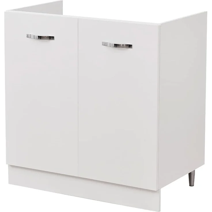 Shally Dogan Unterschrank für Küche, 2 Türen, Unterschrank, 80 Stück für Spülbecken (80 x 50 x 85 cm, Weiß) – Bild 1