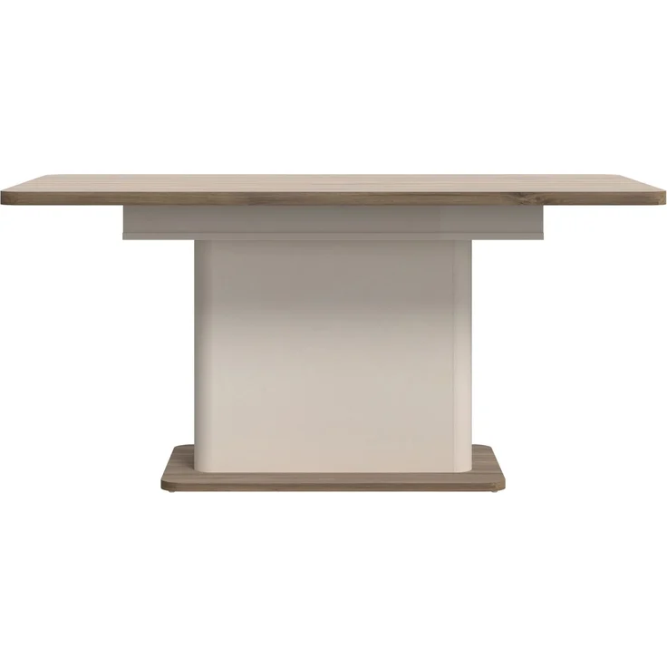 Forte LACETTI Esstisch 160, moderner, ausziehbarer Esstisch, Wohnzimmer, Esszimmer, Kaschmir| Beige mit Valencia Eiche Holzdekor, 160 (200) cm breit x 76,4 cm hoch x 90 cm tief – Bild 2