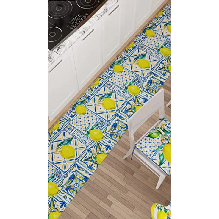 PETTI Artigiani Italiani - Teppich für Küche, rutschfest und waschbar, 52 x 80 cm, Design Vietri 01, 100% Made in Italy – Bild 3