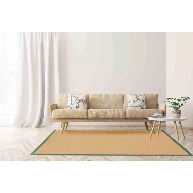 carpetfine Sisalteppich Sisal, rechteckig, Höhe: 5 mm, mit farbiger Bordüre, Anti Rutsch Rückseite – Bild 2