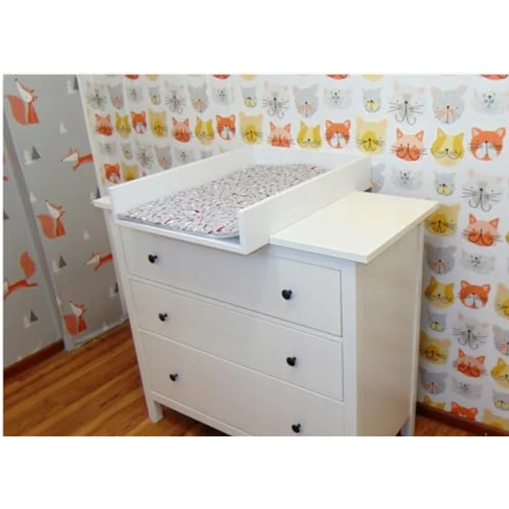 REGALIK Wickelaufsatz für Hemnes 500 IKEA 72x50 cm - Abnehmbar Wickeltischaufsatz für Kommode in Blau - Abgeschlossen mit ABS Material 2mm mit Abgerundeten Frontplatten – Bild 6
