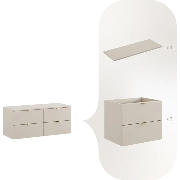 99rooms Dalina Unterschrank Kaschmir 120 cm ohne Waschbecken – Bild 3