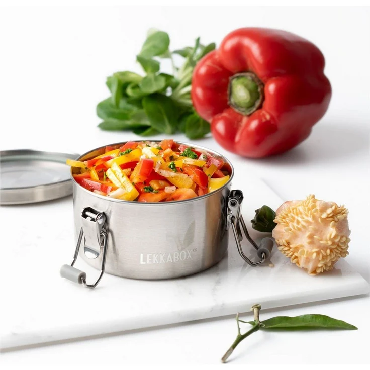 LEKKABOX Lunchbox Clipsy Edelstahldose, 400ml - auslaufsichere Kinder Brotdose Sanckbox, Auslaufsicher – selbst bei saftigem Obstsalat & flüssigem Joghurt – Bild 1