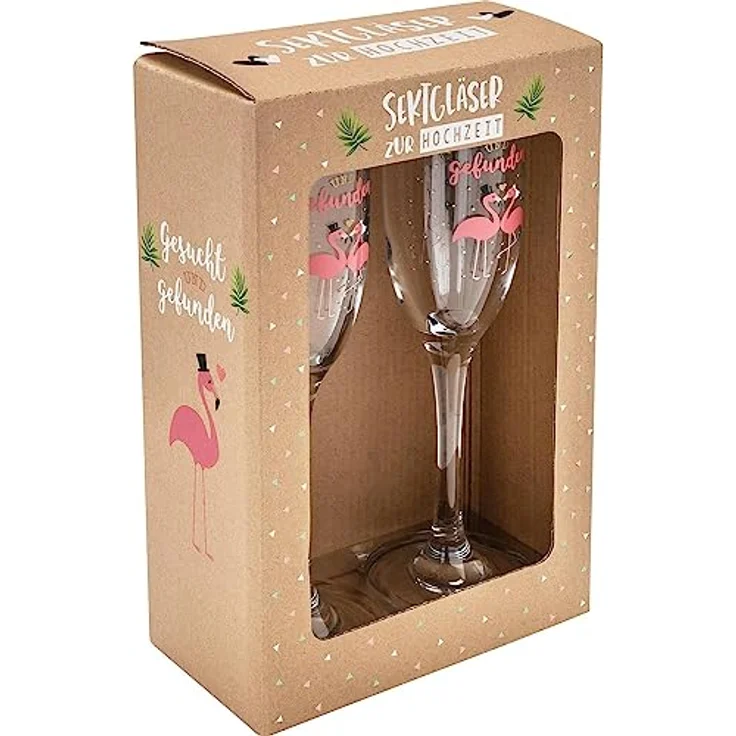 Sheepworld Sektglas Prosecco Glas Sektglas-Set in Geschenkbox zur Hochzeit Sheepworld, Material: Glas – Bild 5
