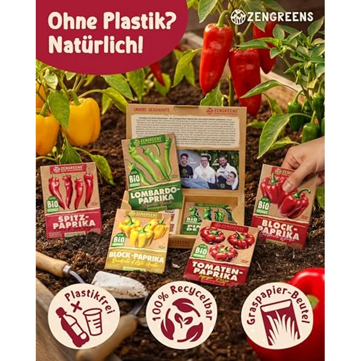 ZenGreens® - Bio Paprikasamen im 6er Set - 6 Paprika Samen für den einfachen Anbau im Garten, Balkon oder Hochbeet - Pflanzensamen - Saatgut – Bild 5